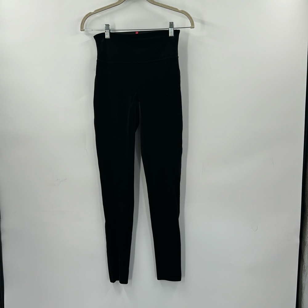 Spanx black velvet highwaisted leggings